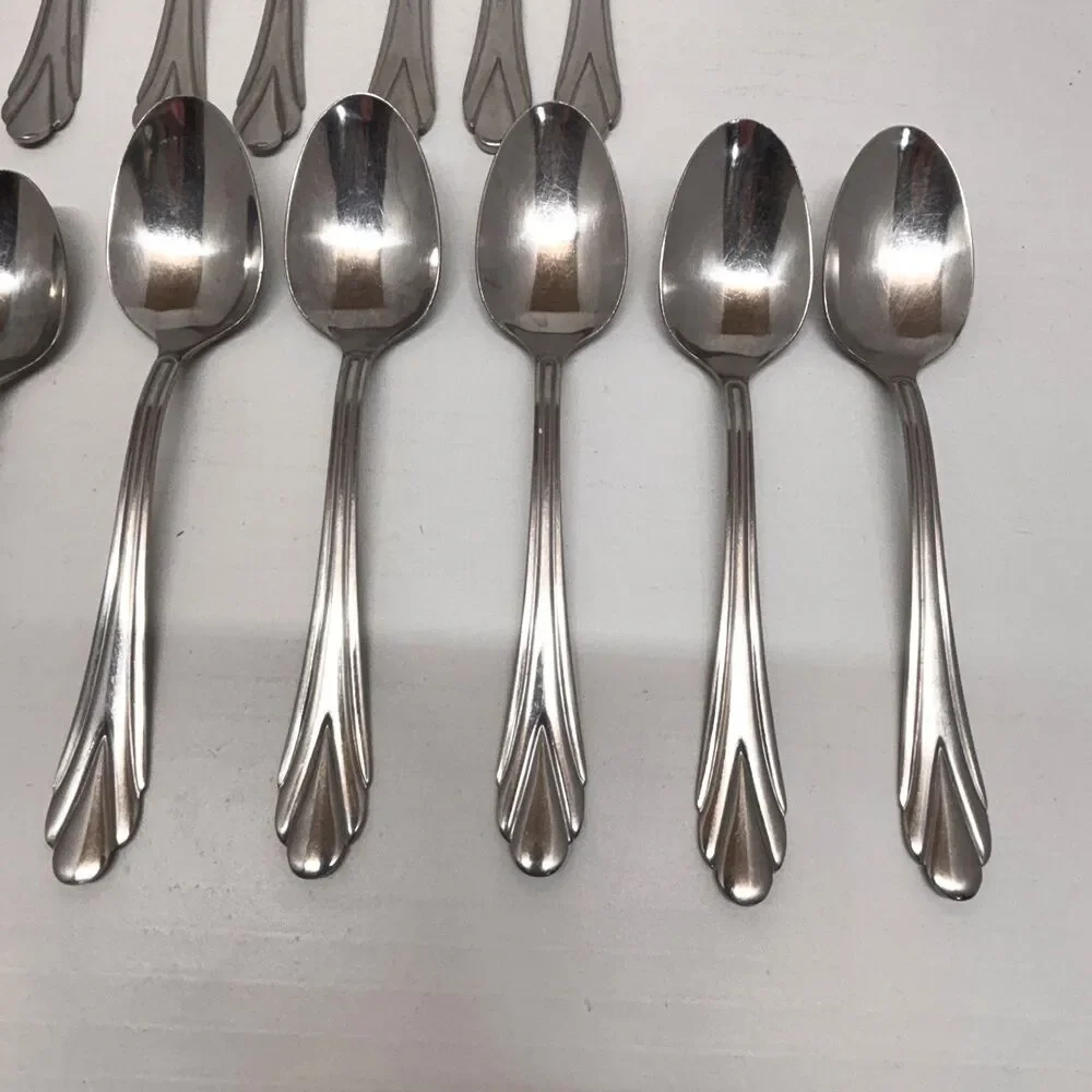 Lot Of 23 Pcs Hampton Silversmiths 273 Stainless Silverware Forks Spoons Knives